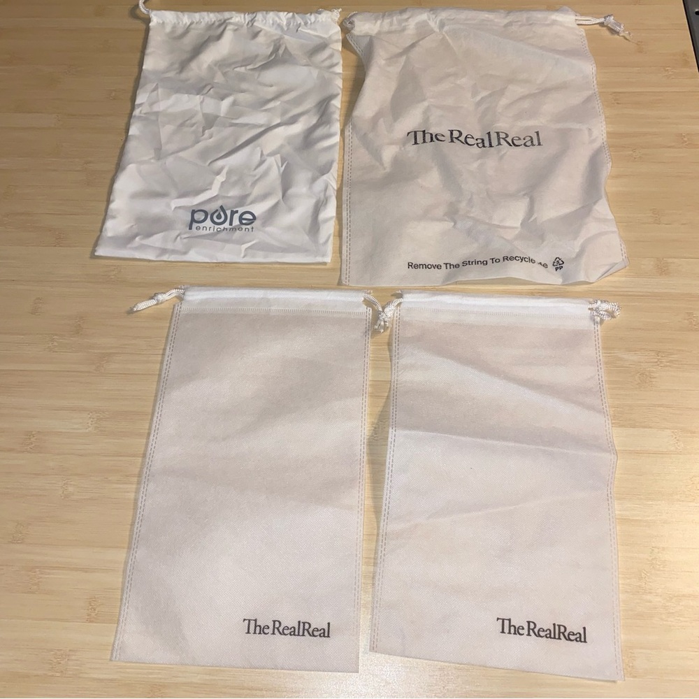 3 Real Real Dust Bags 1 pure enrichment bag therealreal printed storage
